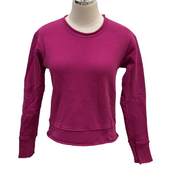 Frank & Eileen Boyfriend Crew Neck Sweatshirt in Fuschia - Picture 3 of 10